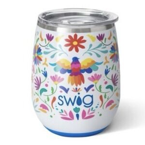 Swig Life 14 oz. Insulated Stemless Wine Cup "Viva Fiesta" Design Stainless